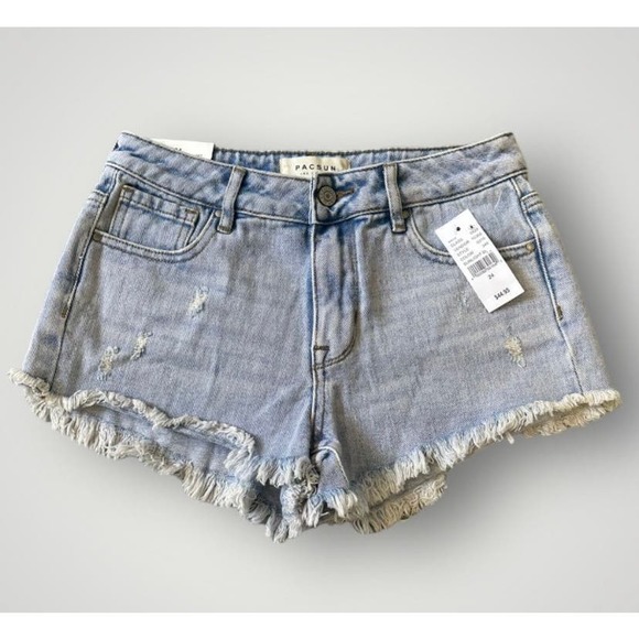 Frayed Hem Denim Shorts- Size 24 - Picture 1 of 6